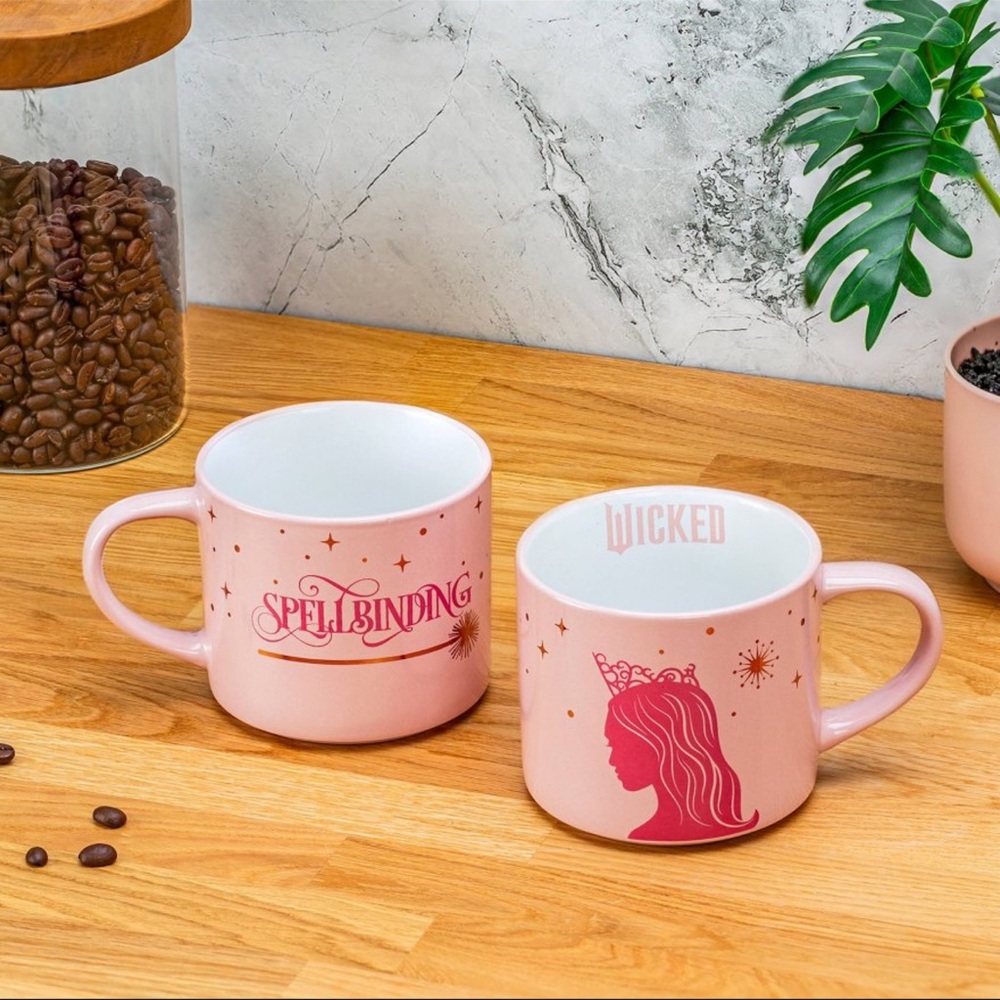 Pink Glinda ceramic mug from Wicked -the movie, with Ariana Grande